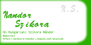 nandor szikora business card